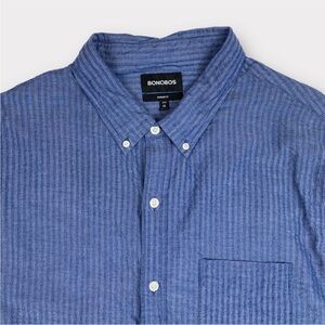 Bonobos Chambray Tonal Stripe Button Down Shirt Men’s Slim Fit Medium